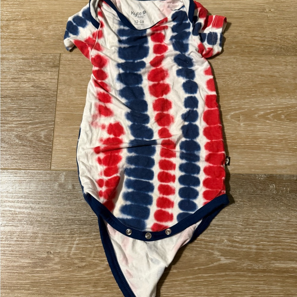 Red and Blue Tie-Dye Baby Onesie